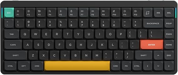 nuphy Air75 V2 Low Profile Wireless Mechanical Keyboard, Hot-swappable, Supports Bluetooth/2.4g/USB-C Connectivity (Black, Gateron Aloe Switches)