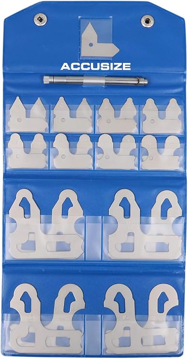 Accusize 25 Pc Fractional Radius Gage Set, 1/64-1/2 in, 3602-5021