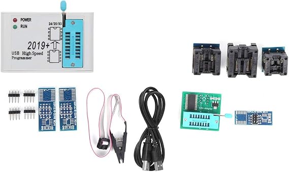 EZP2019 USB 2.0 Speed SPI Flash Programmer, 12MBPS Fast Read Write Speed, Supports 25 Flash 24 Eeprom Blocks, Automatic Chip Identification, Firmware Update PC Software Support