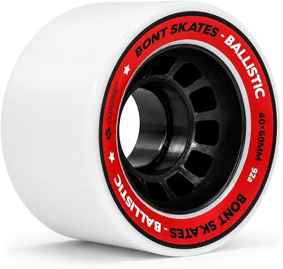 Bont Ballistic Roller Wheels, 60x40 mm 92A, White, 8 Pack