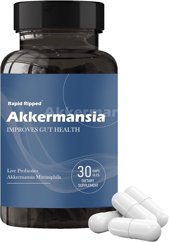 Akkermansia Probiotic with Prebiotic Fiber - Increases GLP-1 Production, Delayed Release, Third-Party Tested, 100M AFU Live Strain for Gut Health for Men & Women (1pc)