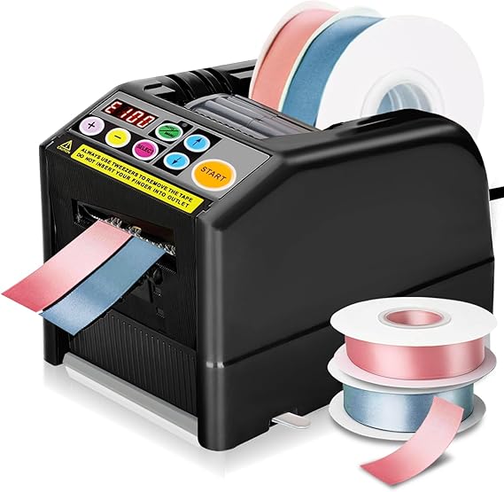 Automatic Tape Dispenser,Upgrade Ribbon Cutting Machine with Manual&Auto,Electric Tape Cutting Machine Packing Tape Dispenser Cutting 6-60mm Width 999mm Max Length for Office Warehouse Retail Store