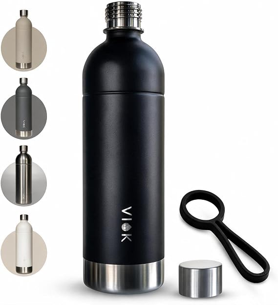 Bottle for Aarke Carbonator 3 & 2, Smeg, Brita SodaOne, Sodapop Cooper & Philips GoZero - 1.3L Stainless Steel Bottle, Dishwasher Safe, Alternative Aarke Bottle - with Carry Handle