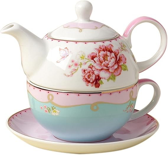 Jusalpha Porcelain Teapot for One, Rose