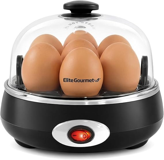 Elite Gourmet 7-Egg Rapid Egg Cooker, Poacher/Omelet Maker, Auto Shut-Off