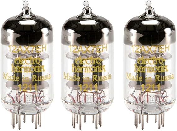 Electro-Harmonix Vacuum Tube, 12AX7 Matched Trio, Instrument-Amplifier Tubes, Polished Finish