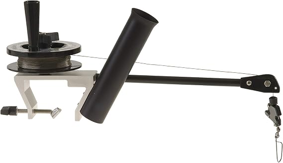 Walker Mini Laker Manual Downrigger Ultra-Durable Aluminum & Stainless Steel Build, 6lb Weight Capacity, Includes Rod Holder & Clamp Made in USA