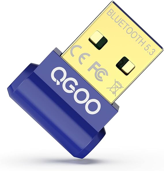 USB Bluetooth Adapter for PC - QGOO Bluetooth Dongle 5.3 EDR, Wireless Receiver for Desktop Computer Laptop Windows 8.1/10/11(blue-07)