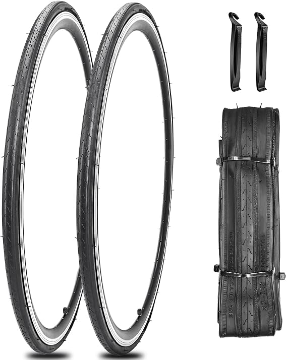 2 Pack 700 Bike Tire 700x23C 700x25C 700x28C 700x35C Pair Road Bike Tire 60 TPI or 30 TPI Bicycle Tire Foldable Replacement Tires for City Street Commuter Comfort Tires