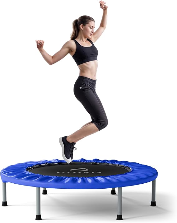CLORIS 40''/48'' Foldable Fitness Trampoline - Max Load 400lbs / 450lbs, Rebounder with Adjustable Foam Handle Indoor/Outdoor Fitness Body Exercise