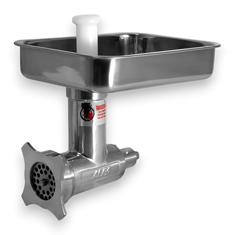 ALFA 12 SS CCA Stainless Steel Meat Chopper/Grinder Attachment | Complete Meat Grinder Attachment for Standard #12 Power Hub Meat Grinders