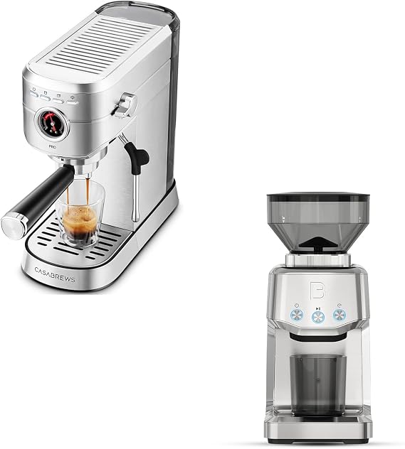 CASABREWS 5418 PRO Espresso Machine with Tornado Basic Coffee Grinder