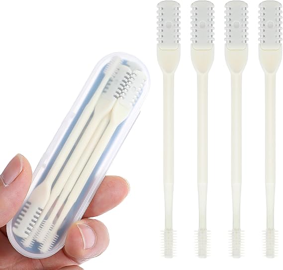 Andibro 4Pcs 2-in-1 Nasal Hair Cutter, Double Sided Nose Hair Knife 360 Rotating Nose Hair Trimmer Manual Nostril Hair Remover Tool for Women Men