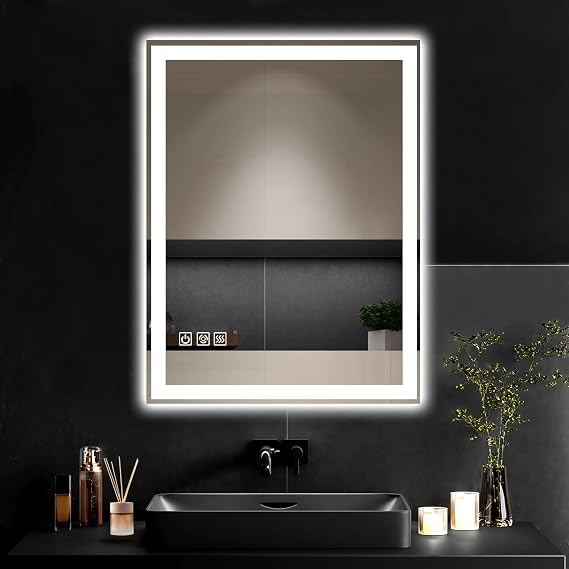 24"X32" LED Bathroom Vanity Mirror with Lights, Anti-Fog, Dimmable, Lighted Bathroom Mirror for Wall, Memory Function, Tempered Glass, Shatter-Proof, Backlit & Front Lit
