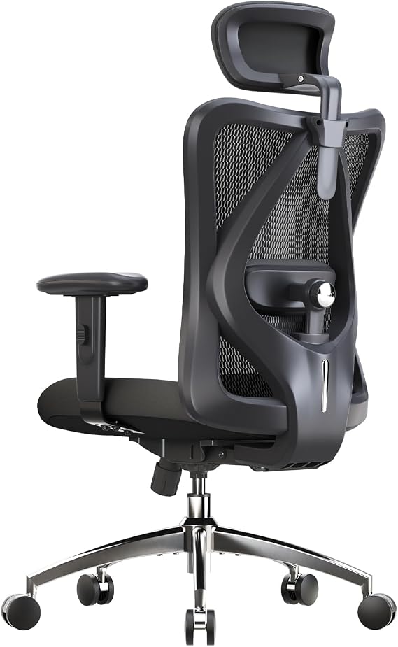 SIHOO Ergonomic Office Chair, Adjustable Lumbar Support, 330 lb, Black | Adjustable Headrest, Breathable High-Back Mesh, Wide Cushion, 2D Armrests, Tilt Lock, All-Day Sitting Comfort for Home Office