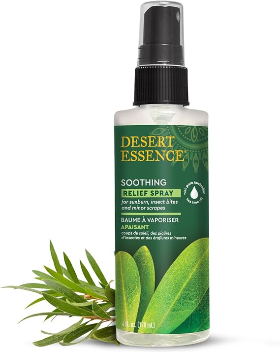Desert Essence Soothing Relief Spray for Sunburns, Insect Bites, 4 fl oz