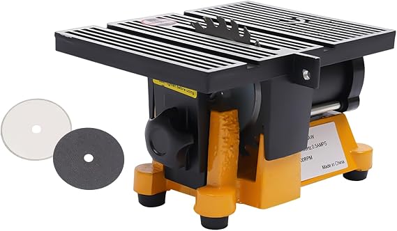 Electric Multi-Function Mini Table Saw - Portable Cutting Machine, Multi-Angle Cutting, 4500RPM, 3 Saw Blades for Metal, Wood, Glass, Stone