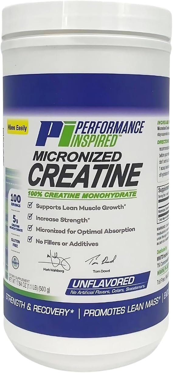 PERFORMANCE INSPIRED Micronized Creatine Monohydrate 5G 100 Servings