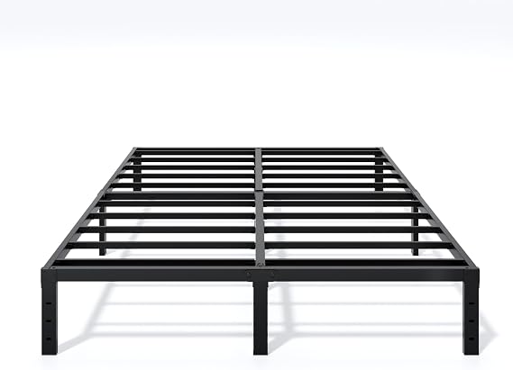 LUMUNANCE Metal Bed Frame King Size - 12" Heavy Duty King Platform, Bed Frame, No Box Spring Required, Easy to Assemble, Noise Free, Sturdy Mattress Foundation, Under-Bed Storage Space