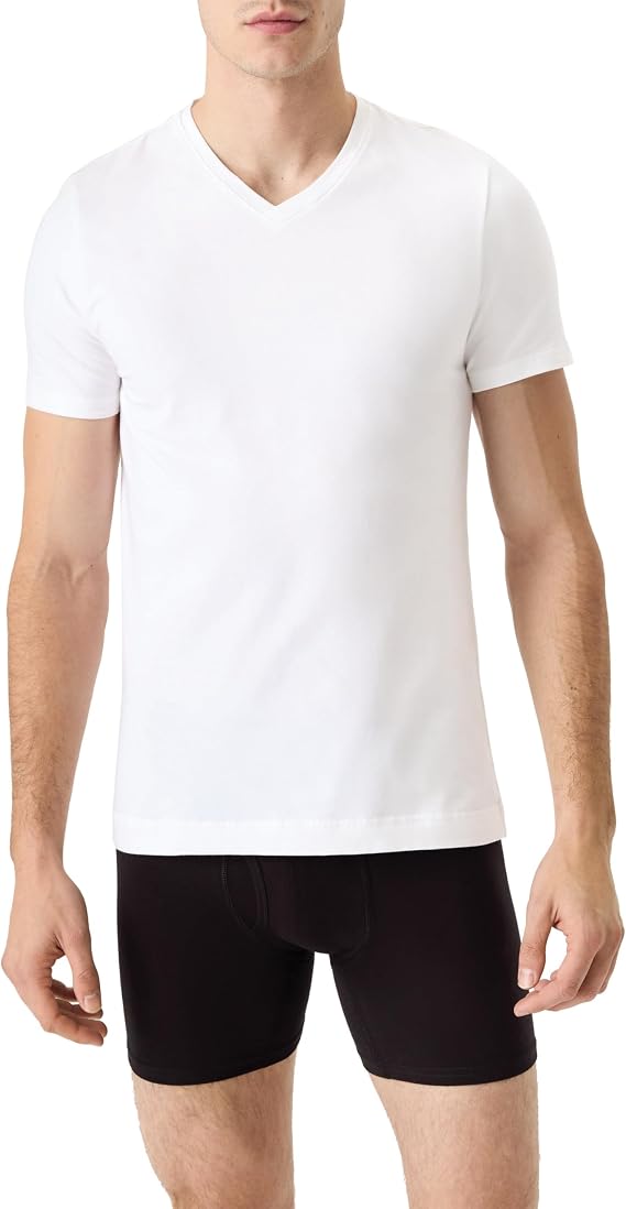 Pact Men's Organic Cotton Stretch-Fit V-Neck Undershirt White
