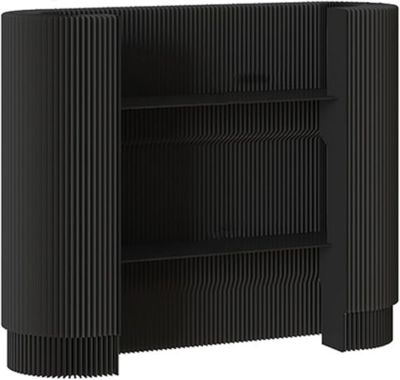 Front Office Desk, Modern Reception Desk, Curved Portable Check Out Stand Retail Checkout Counter Desk Receptionist Table, for Craft Shows,Display Rack,for Small Spaces,Bar,Store,Hotel(Black)