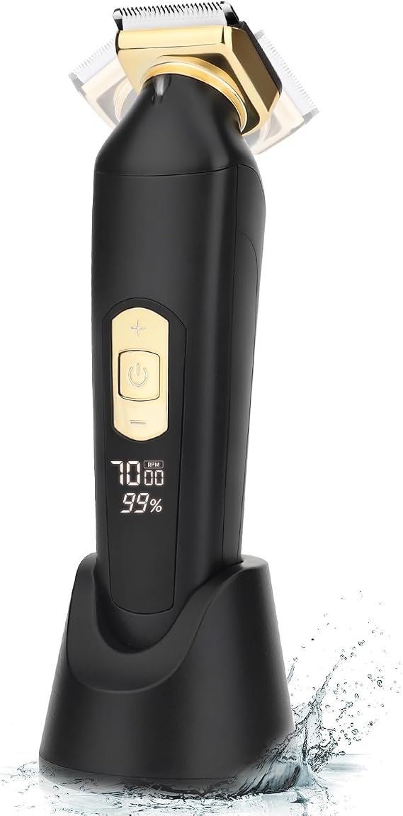 Zesuti Manscape Trimmer for Men -Wet/Dry Electric Ball Trimmer- Updated Rotatable 30° Mens Electric Razor, Shavers for Pubic/Body/Groin Grooming,IPX6 Waterproof,USB Recharge Dock,Black,Men Gifts