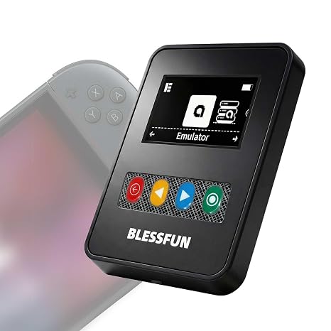 ZH NFC Emulator Compatible with Switch 1/2, Pre-loaded Data, Store 3000+ NFC Data, 1.3" OLED Screen, Easy Button Controls, Compatible with 60+ Games, Rechargeable, Type-C Port, Black