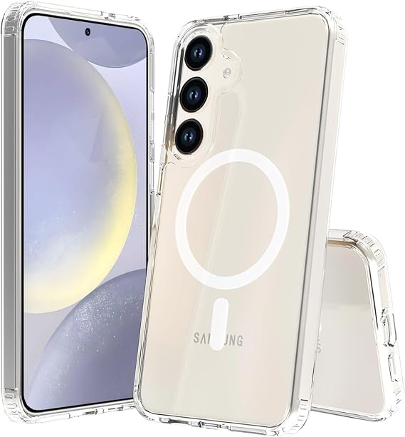 BUFF LABS Galaxy S24 Plus ile Uyumlu (6.7 İnç) MagSafe Uyumlu Air Hybrid Darbe Emici TPU + PC Şeffaf Kılıf