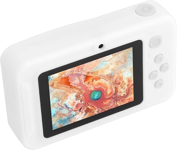 40MP 1080P Digital Camera for Kids, 8X Zoom, Auto Focus, White
