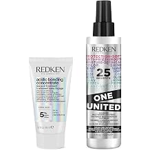 REDKEN Acidic Bonding Concentrate Leave-In Treatment, Bond Repair for Damaged Hair 50ml and One United 25 Multi-Benefits Leave-In Conditioner and Treatment Spray for Increased Protection 150ml