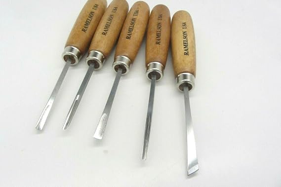 Ramelson Wood Carving Linoleum Chisel Gouge Tools 5pc Woodworking Metalworking Workshop