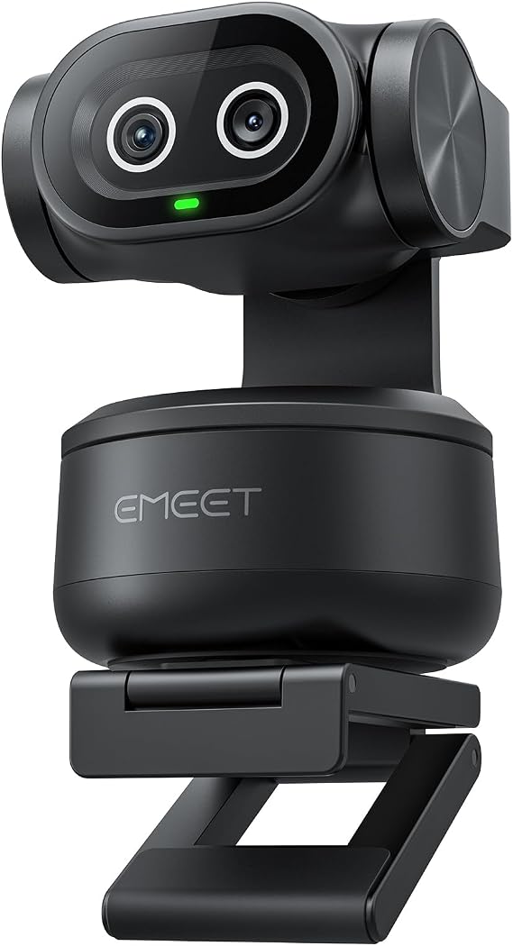 EMEET PIXY 4K PTZ Camera with Dual Camera and AI Tracking, 0.2s Fast Focus, 3 Microphones, Gesture Control, 4K Webcam for Streaming and Compatible with Twitch/Switch 2