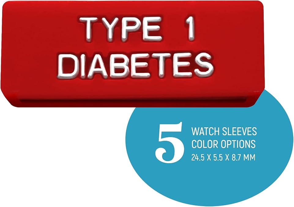RockaDex Medical Alert Type 1 Diabetes - Watch Sleeve Alert x 2 Pack Suits Most Bands.