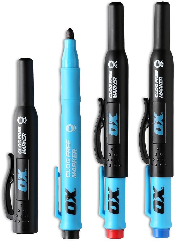 OX Pro Permanent Markers 3 Pack - Construction Marker Set