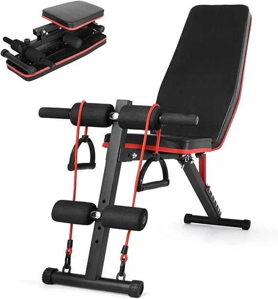 Adjustable Weight Bench Foldable Utility Bench for Home Gym, Heavy Duty Steel Strength Training Bench with 7 Backrest Positions, Incline Flat Decline