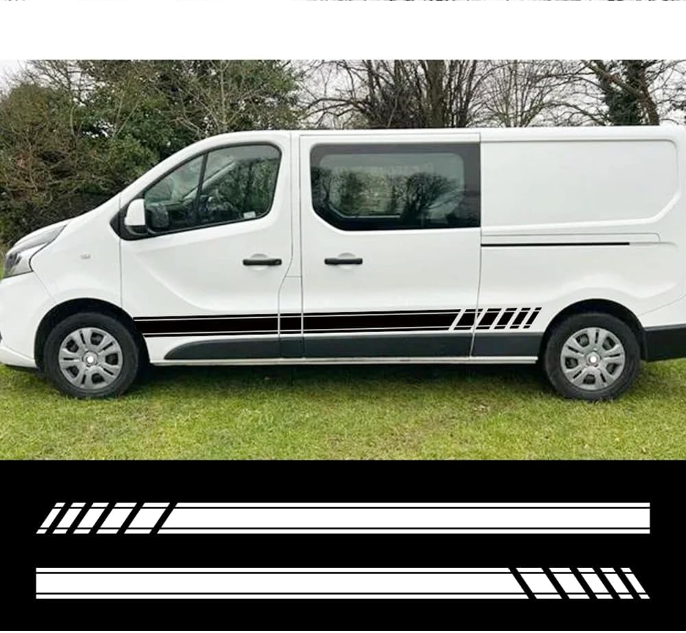 Car Door Stripes Stickers, for R=enault Trafic 3 2, for Fiat Talento, for Nissan NV300 for Vauxhall Vivaro Camper Van Vinyl Decals Accessories