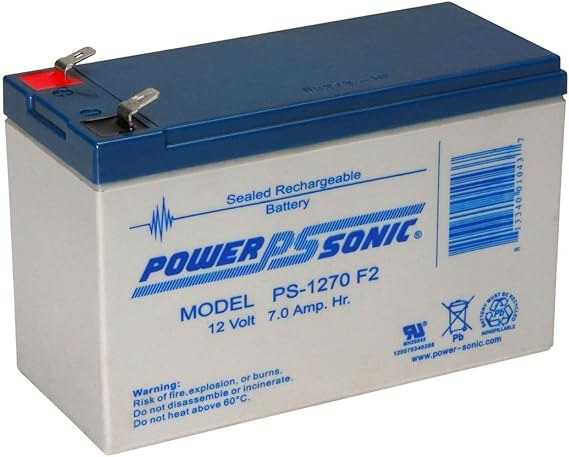 Power Sonic 12V, 7Ah, AGM, F2 Terminal, Replacement Battery Compatible with Altronix BSMP3PMP16CB