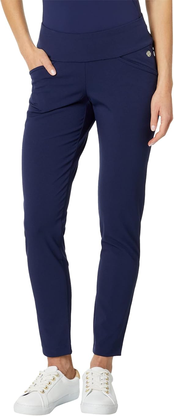 Lilly Pulitzer UPF 50 Luxletic Corso Pants for Women, Elasticized Waistband with Lightweight Fabric True Navy 0 28