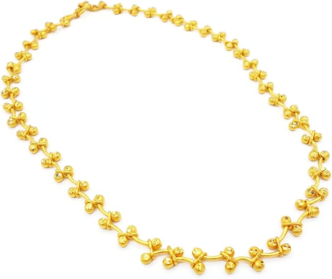 Beaded Choker Snake Necklace 22k 23k 24k Thai Baht Yellow Gold Plated Necklace Jewelry Women From Thailand
