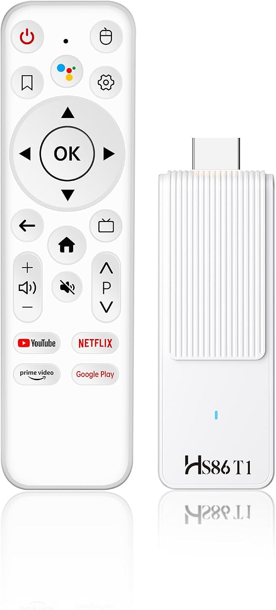 Android 14 TV Stick, RK3518 Quad-Core, 2GB RAM 16GB ROM, WiFi 6, BT 5.4, 4K