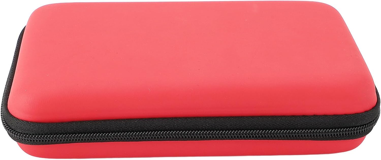 ERYUE キャリングケース、8ゲームスロットインナーポケット付きハードシェルトラベル保護ケース、New 3DS XL、Super Edition、New 2DS XL、3DS XL、GPD 5.5インチゲームパッドタブレット用、防水PU、大容量バッグ 赤