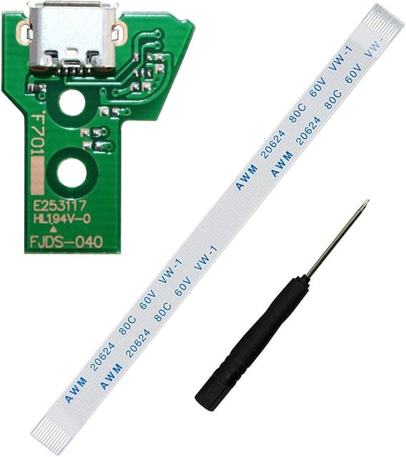 Micro USB Charging Port Socket Board with Flex Ribbon Cable Screwdriver for PS4 Controller Board JDS-040 JDS 040 Version