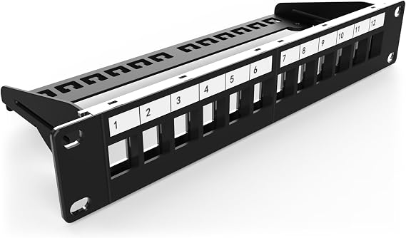 DIGITUS Patch Panel - Modular - 10" 1U - 12 Ports - Black