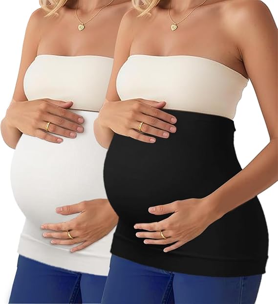 DIRAVO Womens Maternity Belly Band for Pregnancy Non-slip Silicone Stretch Pregnancy Support Belly Belt Bands...