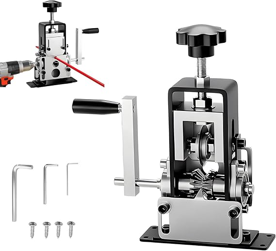 Manual Wire Stripping Machine Gauge Wire 0.04-1 inches, Scrapping Copper Wire Peeler Machine, Drill Powered Cable Wire Peeler Stripping Tool with Hand Crank for Scrap Copper Wire Cable Recycling