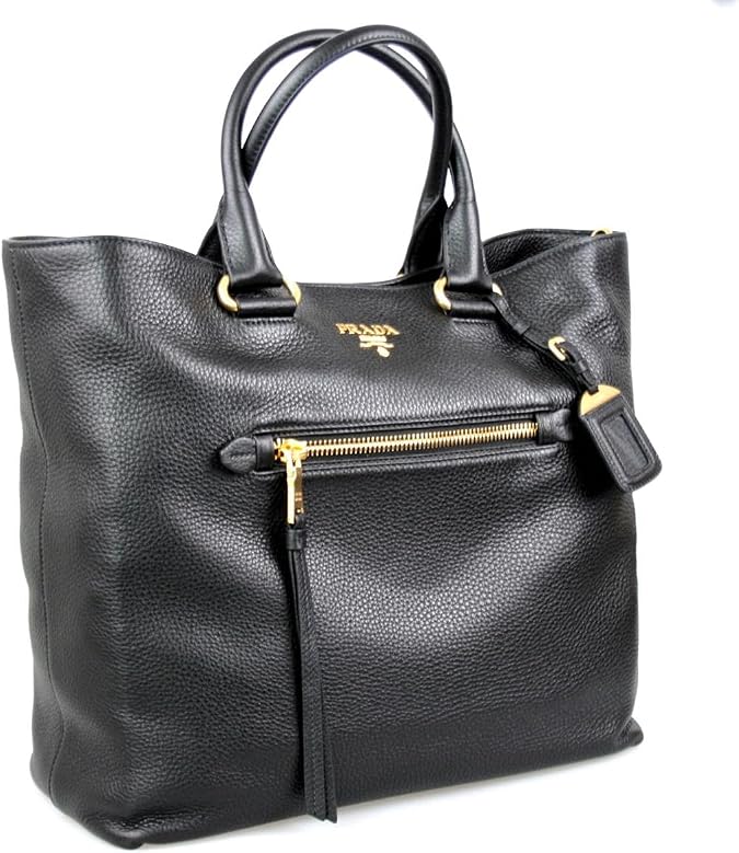 Prada Women's BN2754 UWL F0002 Black Leather Shoulder Bag