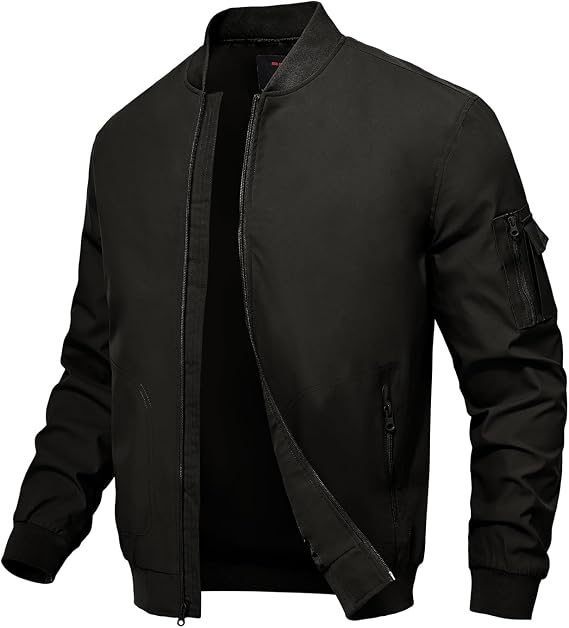 donhobo Men's Bomber Jacket Lightweight Windbreaker Transition Jacket