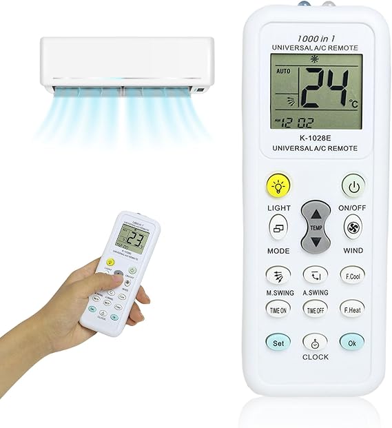 Air Conditioner Remote Control Universal A/C Controller Compatilbe with MITSUBISHI Fujitsu Haier LG Gree Midea Hitachi Sharp Panasonic Samsung Sanyo Hisense Whirlpool Bosch