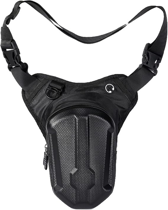 Drop Leg Bag Waist Pack – Adjustable Motorcycle Hip Pack EVA Hardshell Thigh Bag Cross Body Pouch for Men Women Waterproof Tactical Leg Pouch for Cycling Hiking Travel Outdoor Fishing Motorbike
