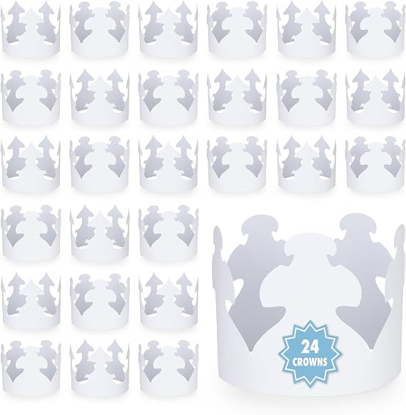 Hygloss Paper Creative Crown, White, Pack of 24